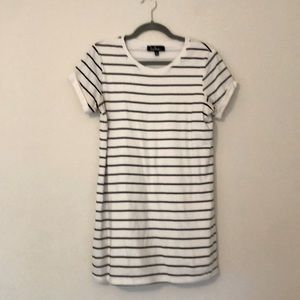 Lulus black and white striped shirt dress